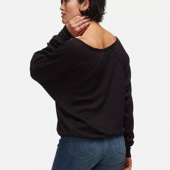 Free People Santa Clara Thermal in black BNWT - Picture 2 of 6